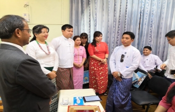Consul General briefing for 42 Trainees (from public & private sectors) of Certificate Course in Enhanced Diplomatic Skills.  The delegation included 5 officers from Ministry of Foreign Affairs including DG, DDG etc. Two month course is being conducted by Ministry of Foreign Affairs, Govt. of Myanmar.