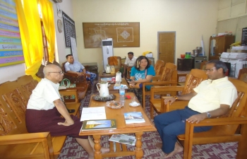 Consul General meeting the Chairman and members of the Ananda Temple Trustees at Bagan