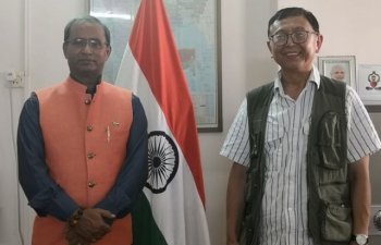 Consul General being interviewed by Mr. Kazunari Kobayashi, Japanese Journalist and scholar on Economy, working with China Economy Watcher. Broadly the discussion was about BCIM, India-Myanmar-China-Japan-ASEAN Relations.